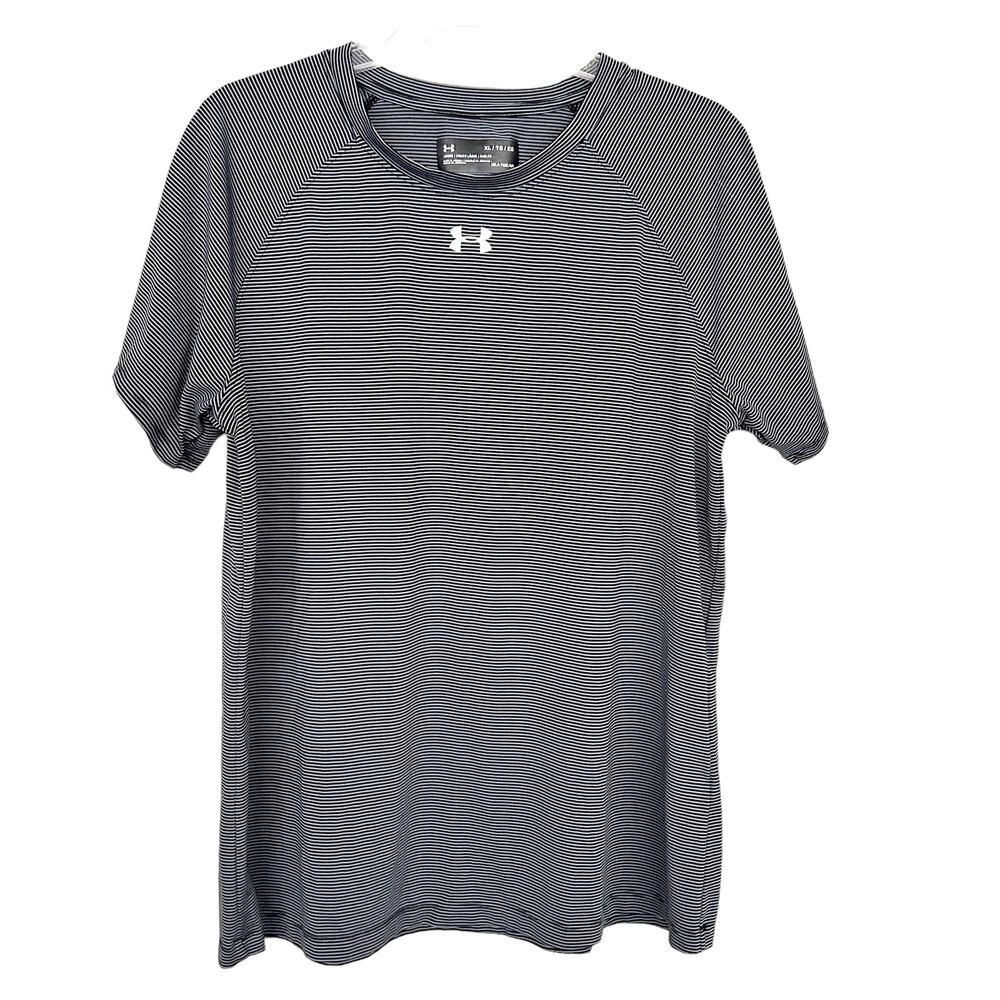Under Armour Black Striped Loose Fit T Shirt Sz XL